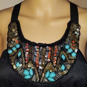 Black overlay dress with embellishment